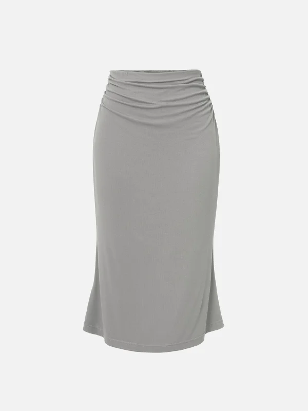 Eco-SkinKiss® Ruched Side Mermaid Midi Skirt