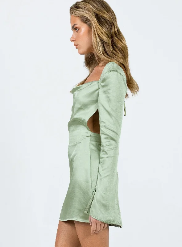 Maia Long Sleeve Mini Dress Green