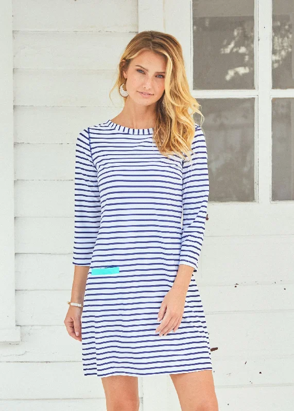 Navy Stripe Cabana Shift Dress