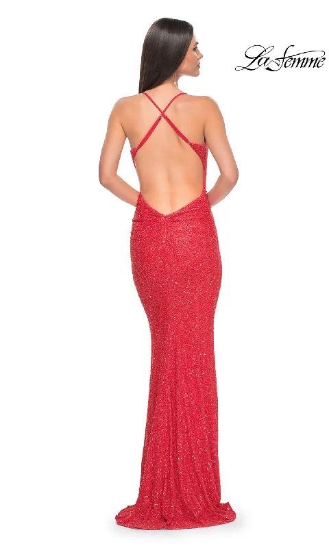 La Femme Backless Long Sequin Prom Dress 31429