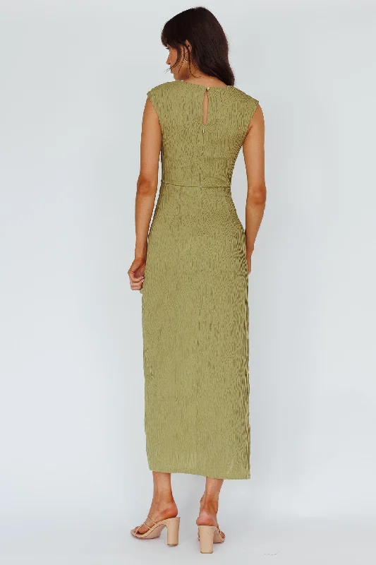 Like A Movie Cap Sleeve Midi Dress Olive