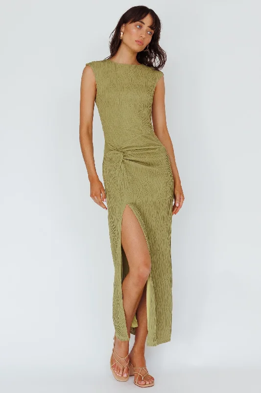 Like A Movie Cap Sleeve Midi Dress Olive