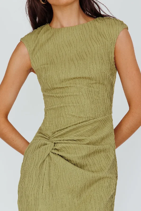 Like A Movie Cap Sleeve Midi Dress Olive