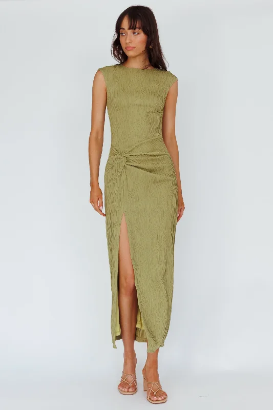 Like A Movie Cap Sleeve Midi Dress Olive