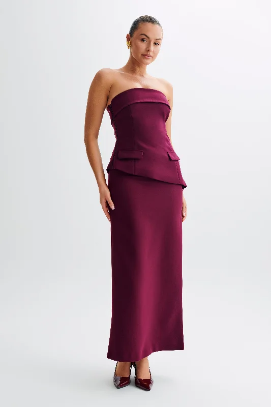 Micah Suiting Maxi Skirt - Plum