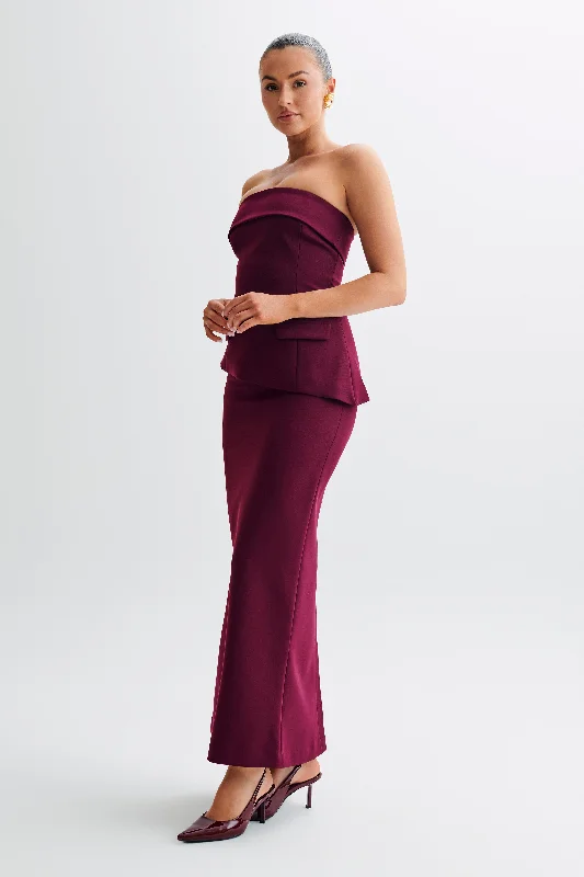 Micah Suiting Maxi Skirt - Plum