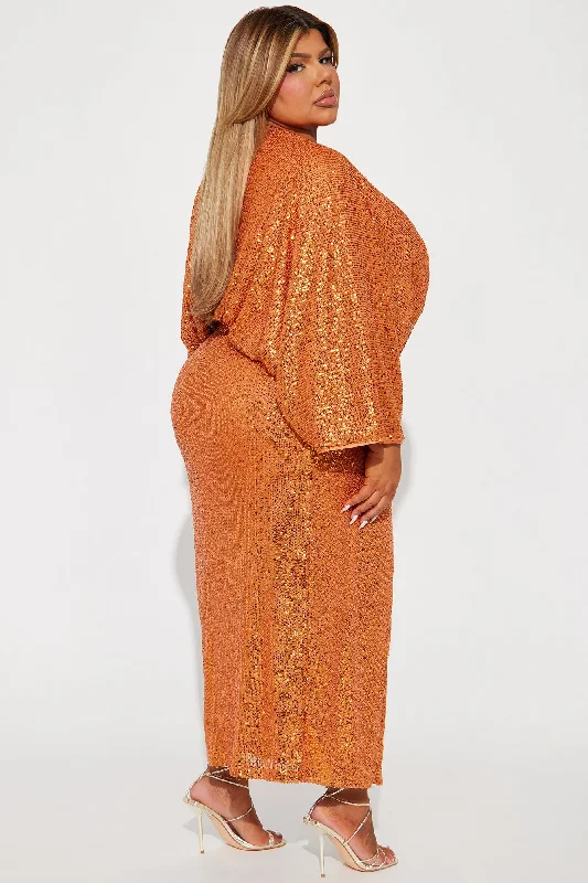 Susana Sequin Maxi Dress - Rust