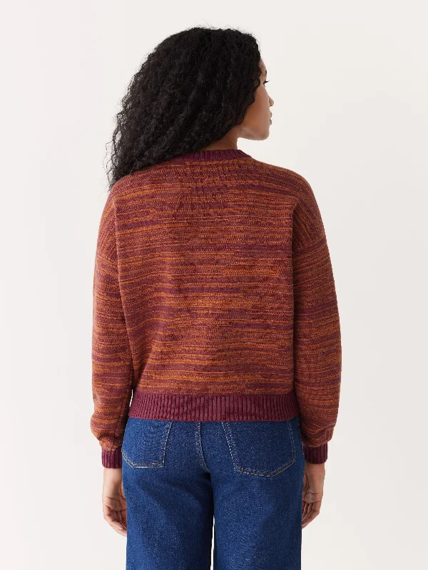 The Drop Shoulder Crewneck Sweater in Red Wine