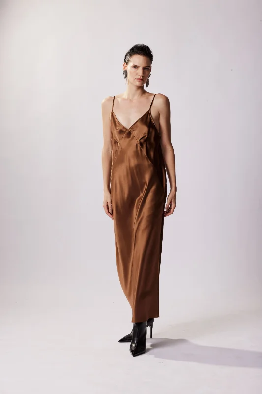 7/8 Triangle Slip Dress - Natural