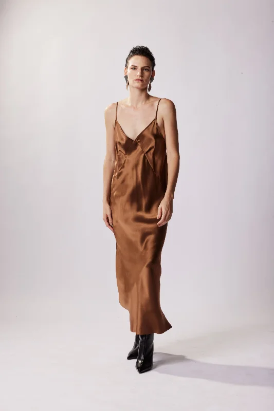 7/8 Triangle Slip Dress - Natural