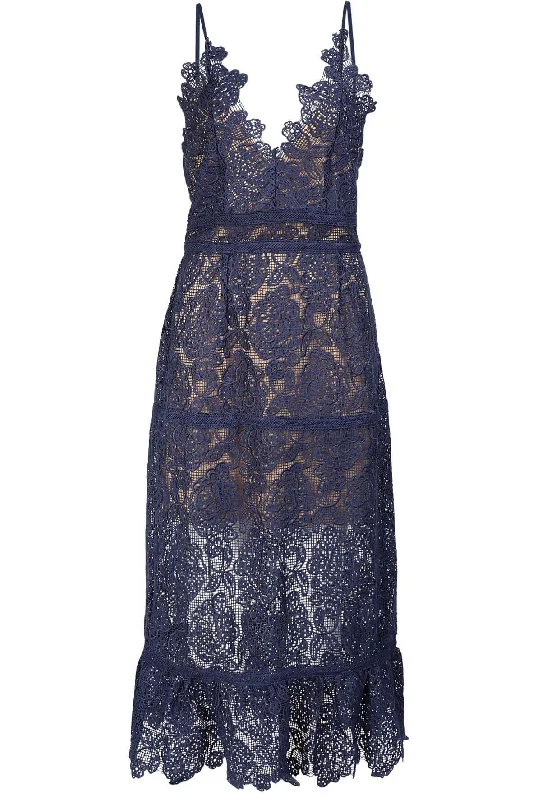 Marjorie Navy Midi Dress