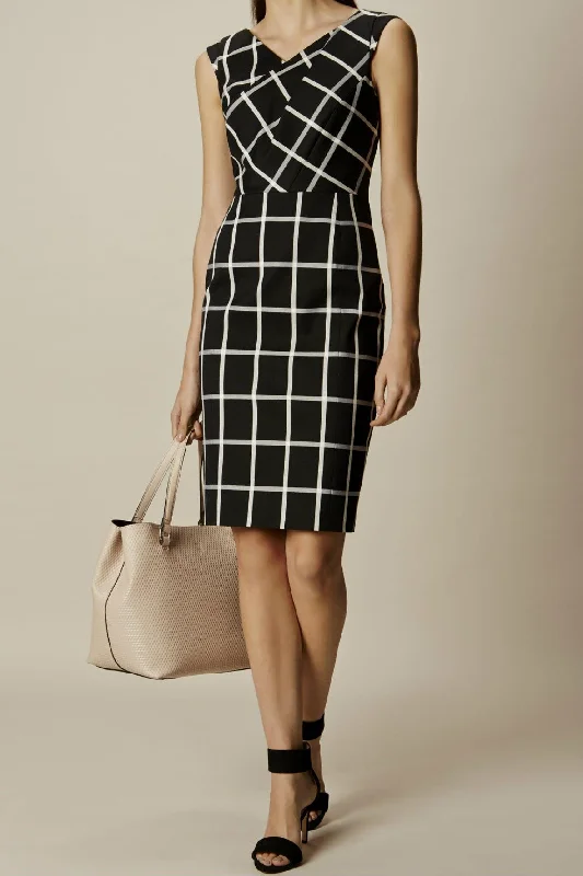 Windowpane Check Dress