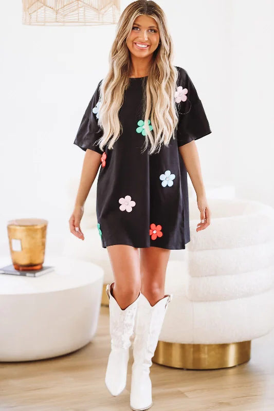 As If T Shirt  Dress - Black