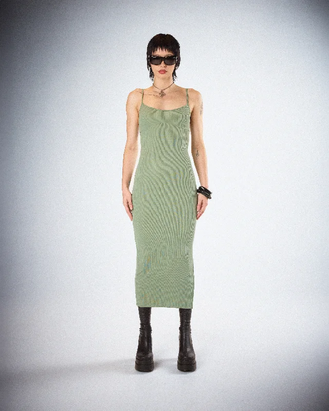 Christa Sage Rib Midi Dress