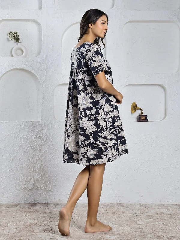 Floral print cotton  Lounge Dress