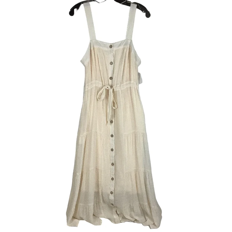 Cream Dress Casual Maxi Listicle, Size S