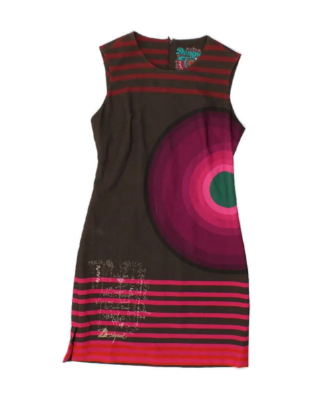 DESIGUAL Womens Graphic Sleeveless Sheath Dress EU 38 Medium Multicoloured