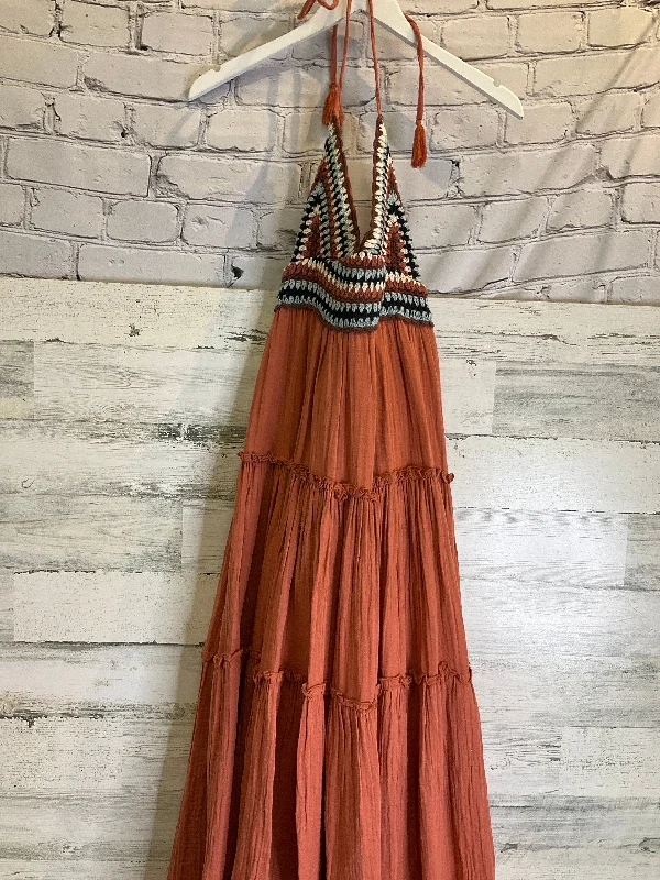 Dress Casual Maxi By Lucky Brand In Orange, Size: S