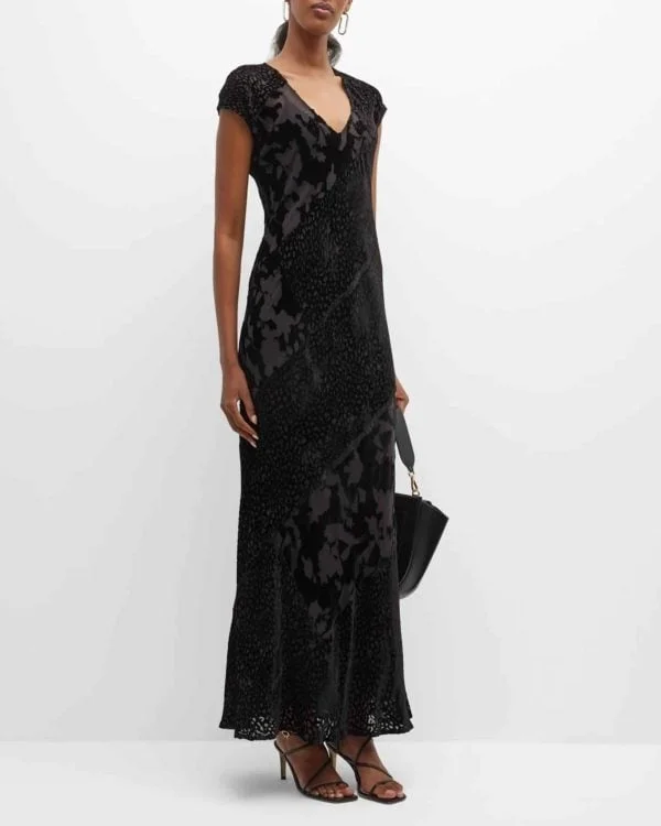 Ellie Burnout Maxi Dress - Black