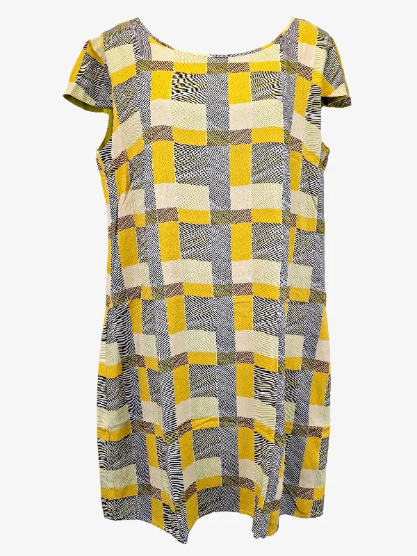 Foil Checked Shift Mini Dress Size 14