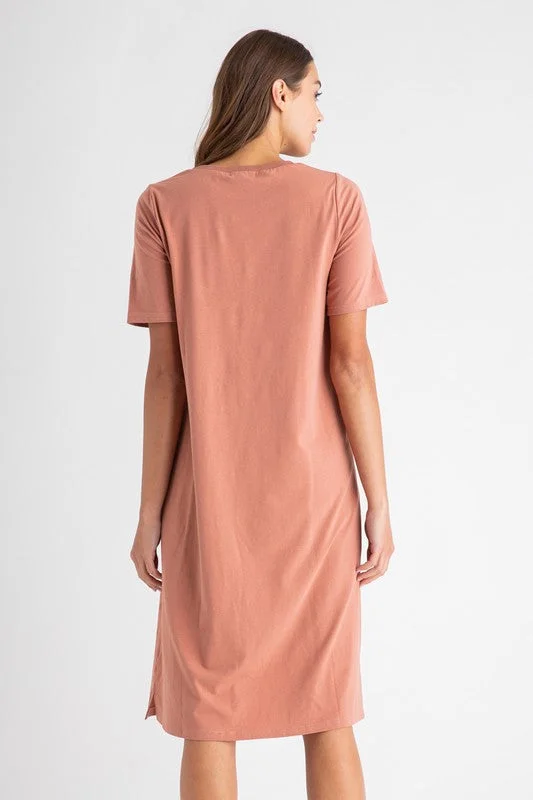 Grateful Tee Dress in Rust