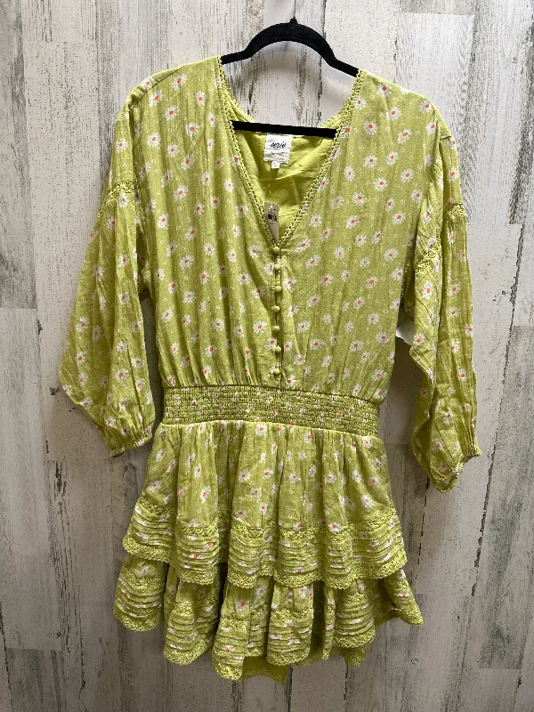 Green Dress Casual Midi Aerie, Size M