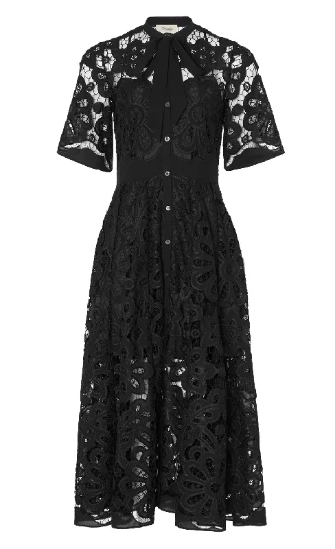 Guinevere Shirt Dress - Black