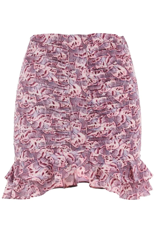 Isabel marant milendi gathered mini skirt with ruuffles JU0009FA B1J04I MAUVE