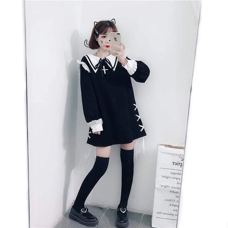 Kawaii Lacing Peter Pan Collar Dress