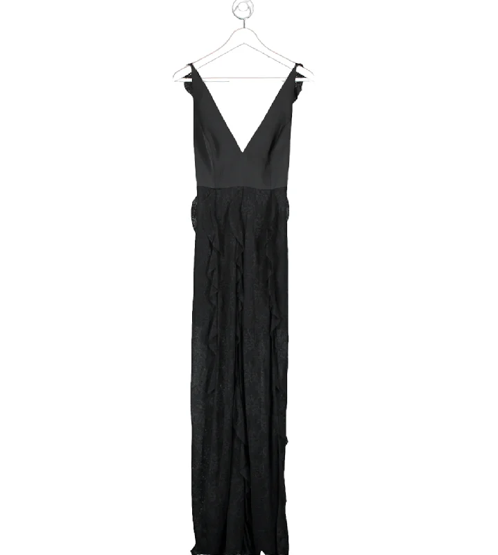 Marciano Black Macy Lace Ruffle Maxi Dress  BNWT UK XS