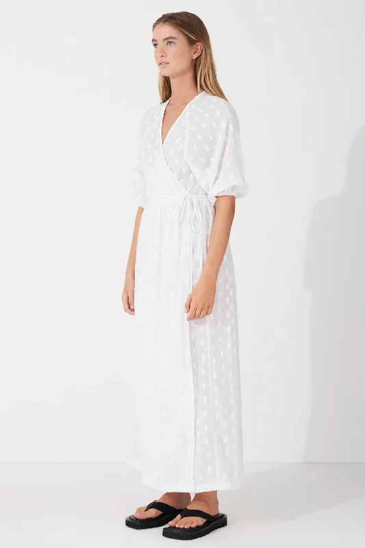 Milk Textured Wrap Dress