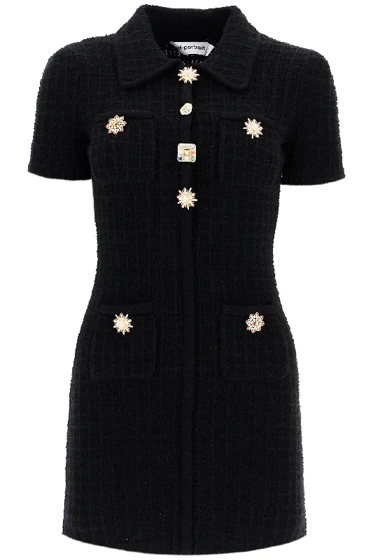 ""mini bouclé knit dress PF24 041S B BLACK