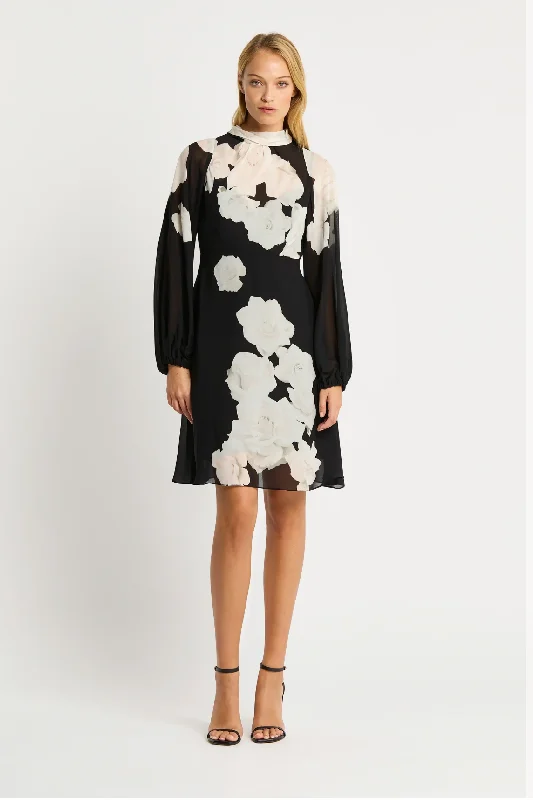 MOSS & SPY TRINITY DRESS - BLACK/IVORY