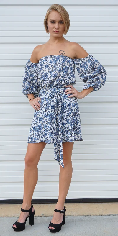 Off Shoulder Mini Floral Dress