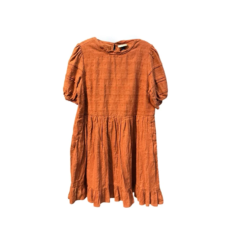 Orange Dress Casual Short Universal Thread, Size L