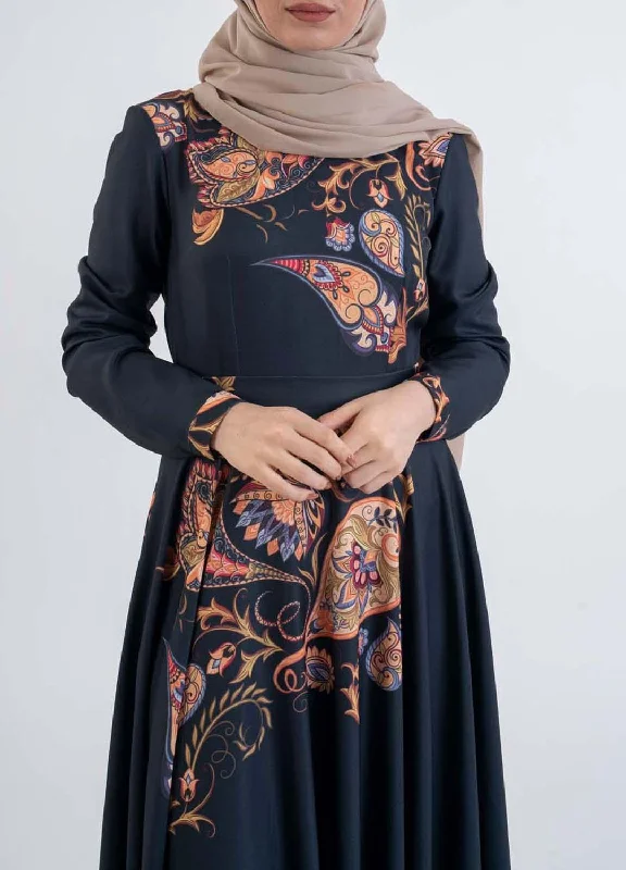 Paisley Dark Blue Dress- hijab styles