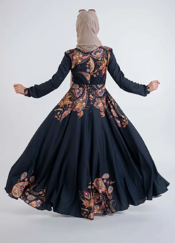 Paisley Dark Blue Dress- hijab styles