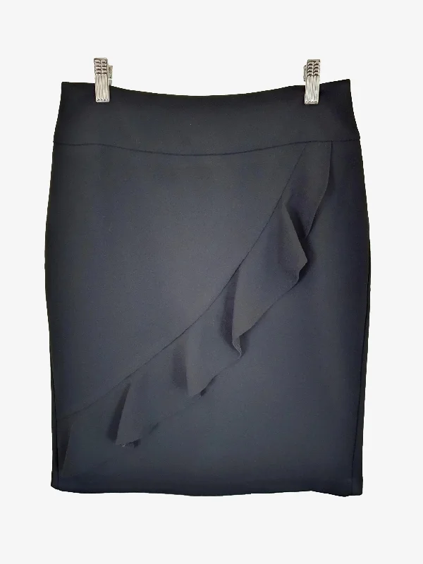 Review Office Style Ruflle Midi Skirt Size 8