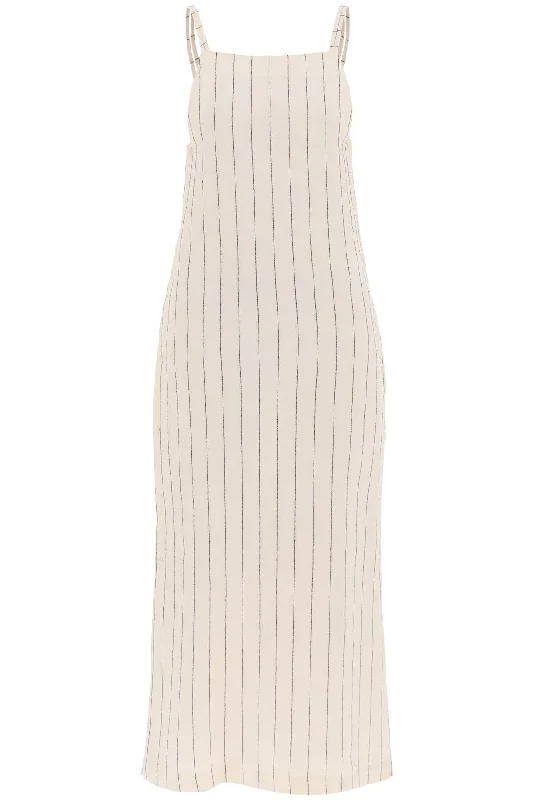 ""striped sleeveless dress et ETTA IVORY BLACK