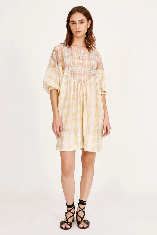 Silk Voile Sun Plaid PCH Dress