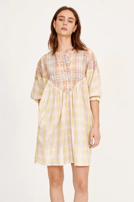 Silk Voile Sun Plaid PCH Dress