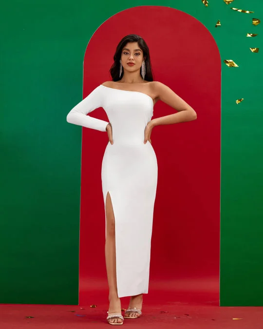 Swan Lake White Maxi Bandage Dress