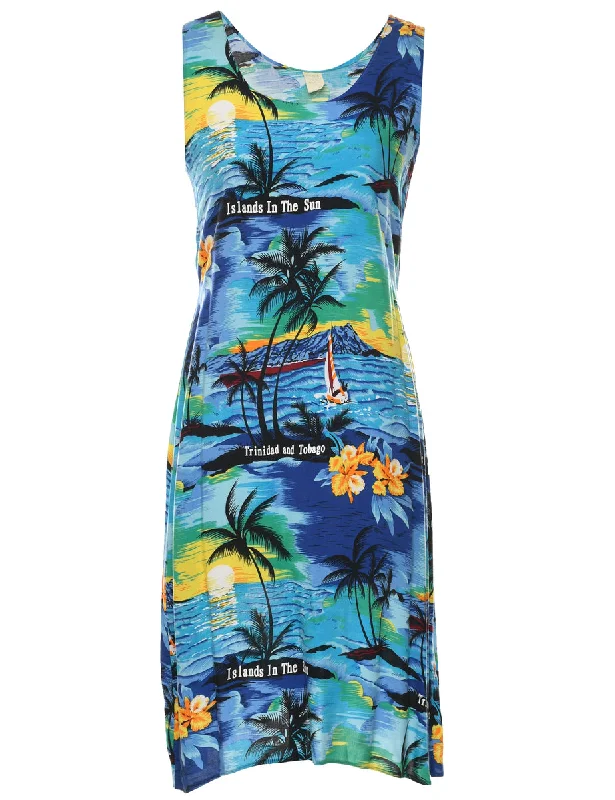 Tropical Print Dress - M