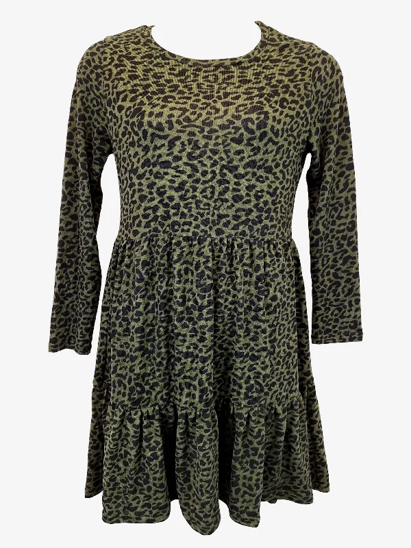 TSID Clothing Everyday Leopard Tiered Midi Dress Size 12