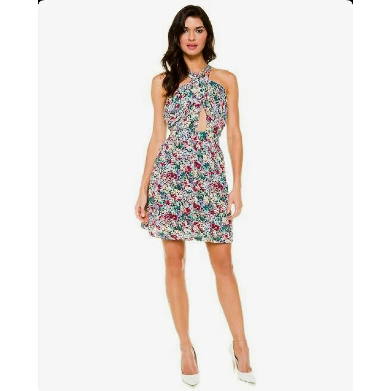 V-Neck Floral Mini Dress