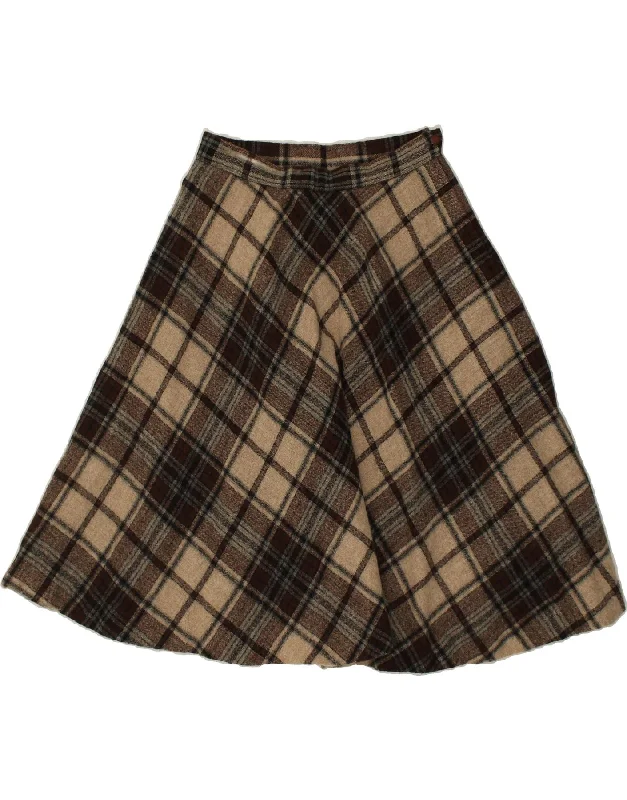 VINTAGE Womens A-Line Skirt W29 Medium  Brown Plaid