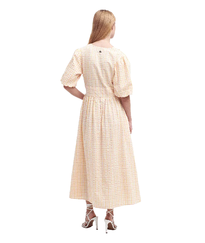 Belmont Seersucker Check Maxi Dress - Cream