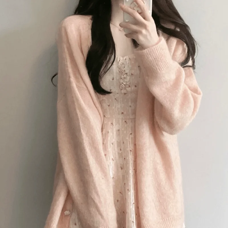 Women's Korean Style Solid Color Cardigan