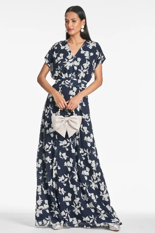 Leah Gown - Navy Venetia Petal