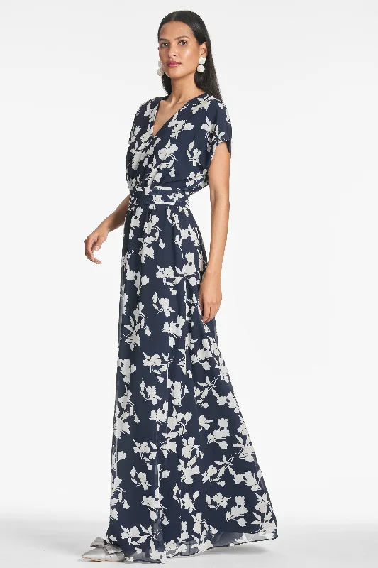 Leah Gown - Navy Venetia Petal